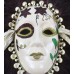 Decorative Porcelain Face Wall Mask, Heavily Feathered Wall Hanging   132733686175